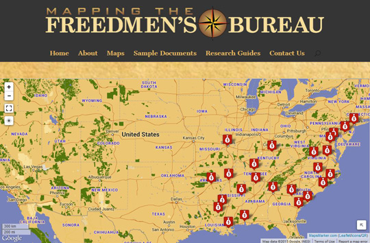 Freedmen's Bureau map